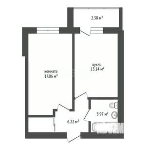 1-к квартира, вторичка, 43м2, 7/10 этаж