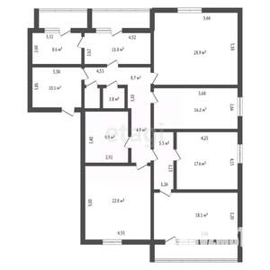 5-к квартира, вторичка, 167м2, 4/5 этаж