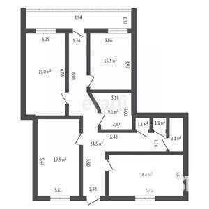 4-к квартира, вторичка, 109м2, 1/5 этаж