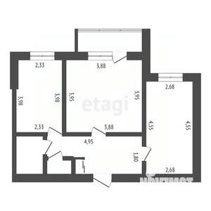 2-к квартира, вторичка, 49м2, 4/4 этаж