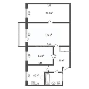 3-к квартира, вторичка, 57м2, 5/5 этаж