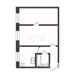2-к квартира, вторичка, 44м2, 1/5 этаж