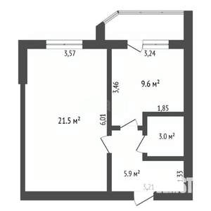 1-к квартира, вторичка, 40м2, 9/9 этаж