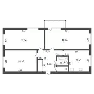 3-к квартира, вторичка, 71м2, 3/5 этаж