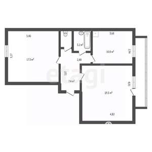 2-к квартира, вторичка, 59м2, 4/9 этаж
