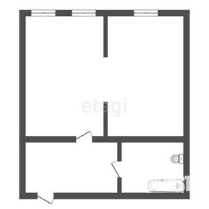 1-к квартира, вторичка, 39м2, 1/2 этаж