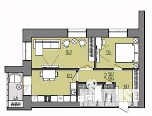 2-к квартира, вторичка, 58м2, 3/9 этаж