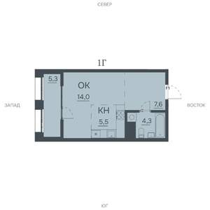 1-к квартира, строящийся дом, 37м2, 5/12 этаж