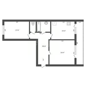 2-к квартира, вторичка, 60м2, 3/5 этаж