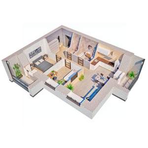 3-к квартира, строящийся дом, 66м2, 3/12 этаж