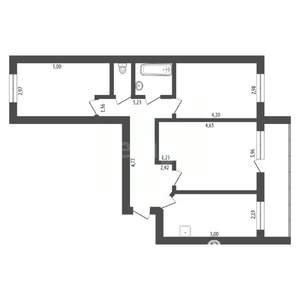 3-к квартира, вторичка, 68м2, 7/9 этаж
