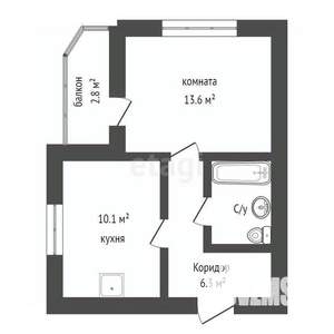 1-к квартира, вторичка, 35м2, 7/8 этаж
