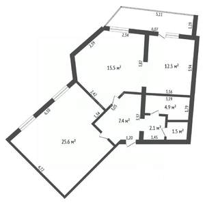 3-к квартира, вторичка, 71м2, 8/14 этаж