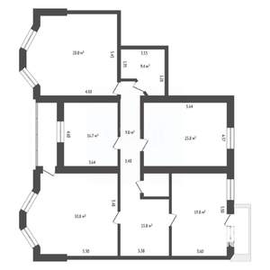 4-к квартира, вторичка, 158м2, 5/5 этаж