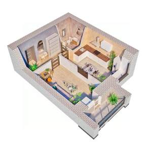 1-к квартира, строящийся дом, 42м2, 3/12 этаж