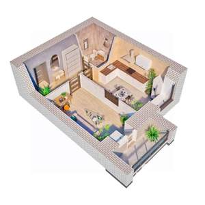 1-к квартира, строящийся дом, 42м2, 6/12 этаж