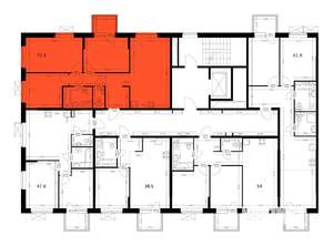 3-к квартира, вторичка, 73м2, 4/9 этаж