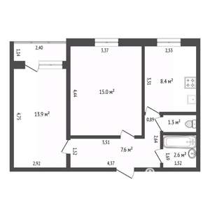 2-к квартира, вторичка, 50м2, 5/10 этаж