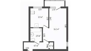 1-к квартира, вторичка, 31м2, 5/5 этаж