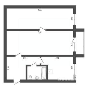 2-к квартира, вторичка, 46м2, 2/5 этаж