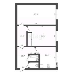 2-к квартира, вторичка, 52м2, 1/5 этаж