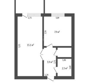 1-к квартира, вторичка, 31м2, 4/6 этаж