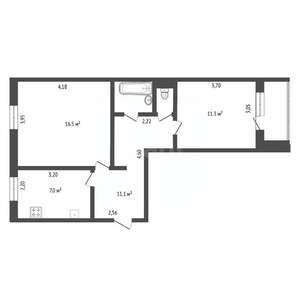 2-к квартира, вторичка, 50м2, 4/5 этаж