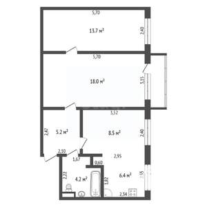 3-к квартира, вторичка, 56м2, 5/5 этаж