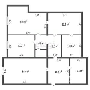 3-к квартира, вторичка, 160м2, 3/15 этаж