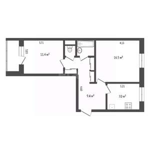 2-к квартира, вторичка, 49м2, 5/5 этаж