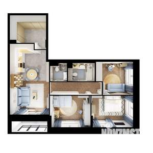 3-к квартира, вторичка, 84м2, 12/16 этаж