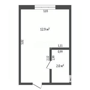 Студия квартира, вторичка, 15м2, 3/3 этаж
