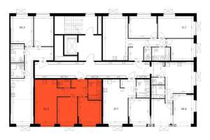 2-к квартира, вторичка, 53м2, 7/9 этаж