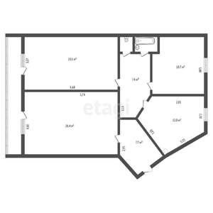 3-к квартира, вторичка, 100м2, 3/10 этаж
