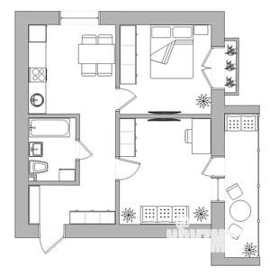 2-к квартира, вторичка, 53м2, 2/12 этаж
