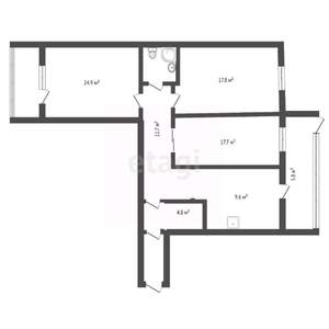 1-к квартира, вторичка, 85м2, 1/5 этаж