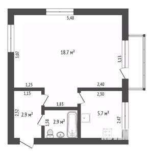 1-к квартира, вторичка, 32м2, 2/4 этаж