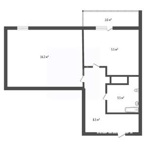 1-к квартира, вторичка, 43м2, 1/19 этаж