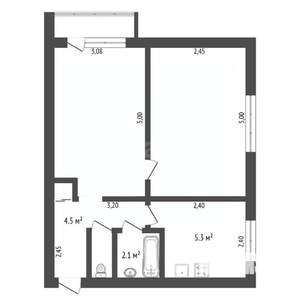 2-к квартира, вторичка, 41м2, 3/5 этаж