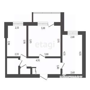 2-к квартира, вторичка, 49м2, 4/4 этаж