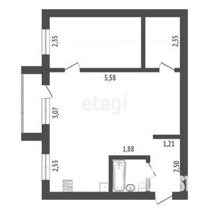 2-к квартира, вторичка, 43м2, 2/4 этаж