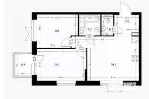 2-к квартира, вторичка, 45м2, 2/9 этаж