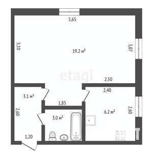 1-к квартира, вторичка, 32м2, 5/5 этаж