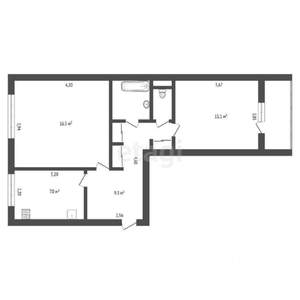 2-к квартира, вторичка, 49м2, 2/5 этаж