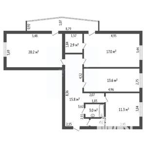 3-к квартира, вторичка, 88м2, 2/9 этаж