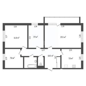 4-к квартира, вторичка, 70м2, 5/9 этаж
