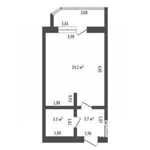 Студия квартира, вторичка, 28м2, 3/9 этаж