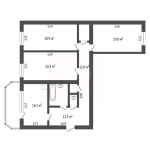 3-к квартира, вторичка, 115м2, 4/9 этаж