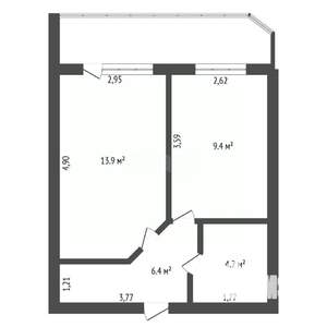 1-к квартира, вторичка, 34м2, 2/15 этаж