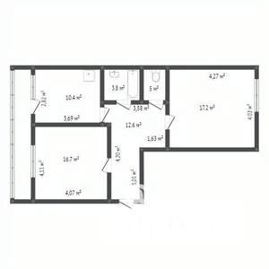 2-к квартира, вторичка, 47м2, 4/5 этаж